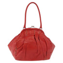 Miu Miu Handtas Leer Rood Zilver Authenticatie 183854V-13