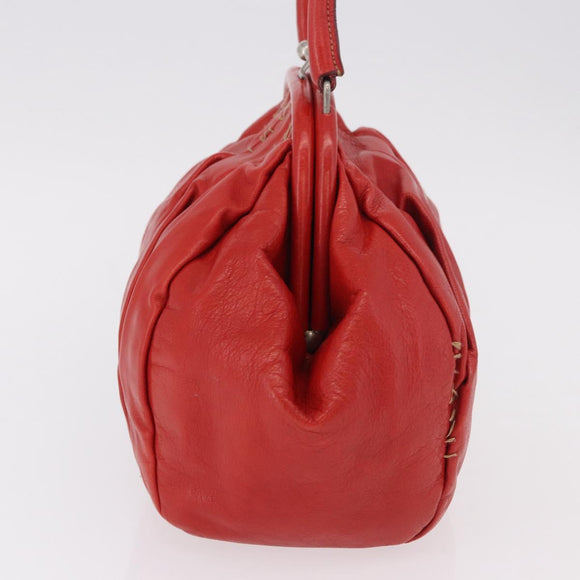 Miu Miu Handtas Leer Rood Zilver Authenticatie 183854V