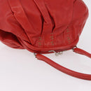 Miu Miu Handtas Leer Rood Zilver Authenticatie 183854V-6