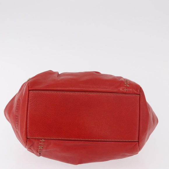 Miu Miu Handtas Leer Rood Zilver Authenticatie 183854V