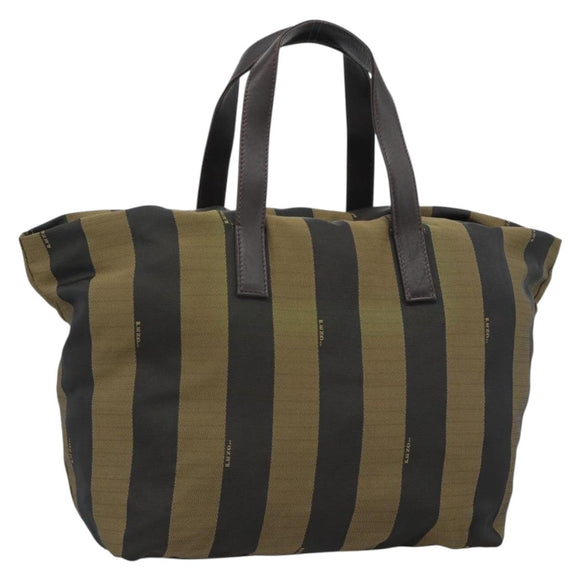FENDI Pekan Canvas Tragetasche Braun Schwarz Original 183855