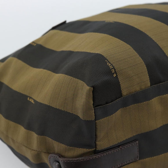 FENDI Pekan Canvas Tragetasche Braun Schwarz Original 183855