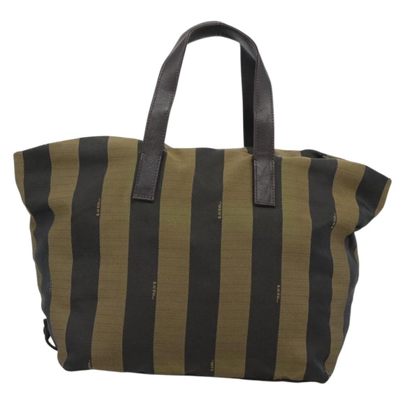 FENDI Pekan Canvas Tragetasche Braun Schwarz Original 183855