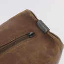 CHANEL Choco Bar Hand Bag Lamb Skin Brown Silver CC Auth 183856-9