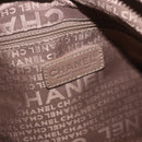 CHANEL Choco Bar Hand Bag Lamb Skin Brown Silver CC Auth 183856-19
