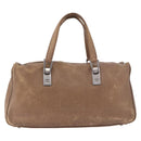 CHANEL Choco Bar Hand Bag Lamb Skin Brown Silver CC Auth 183856-13