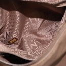 CHANEL Choco Bar Hand Bag Lamb Skin Brown Silver CC Auth 183856-23
