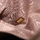 CHANEL Choco Bar Hand Bag Lamb Skin Brown Silver CC Auth 183856-11