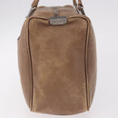 CHANEL Choco Bar Hand Bag Lamb Skin Brown Silver CC Auth 183856-4
