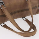 CHANEL Choco Bar Hand Bag Lamb Skin Brown Silver CC Auth 183856-7