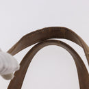 CHANEL Choco Bar Hand Bag Lamb Skin Brown Silver CC Auth 183856-14