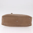 CHANEL Choco Bar Hand Bag Lamb Skin Brown Silver CC Auth 183856-5