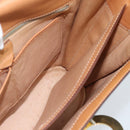 CELINE Macadam Canvas Circle Shoulder Bag PVC Leather Brown Gold Auth 183857A-19