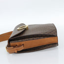 CELINE Macadam Canvas Circle Shoulder Bag PVC Leather Brown Gold Auth 183857A-3