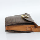 CELINE Macadam Canvas Circle Shoulder Bag PVC Leather Brown Gold Auth 183857A-4
