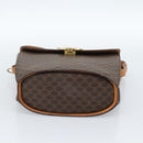 CELINE Macadam Canvas Circle Shoulder Bag PVC Leather Brown Gold Auth 183857A-5