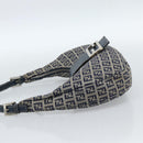 FENDI Zucchino Canvas Mamma Baguette Hand Bag Navy Silver Auth 183859V-3