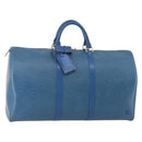 LOUIS VUITTON Epi Keepall 50 Boston Bag Blue M42965 LV Auth 183860A-1