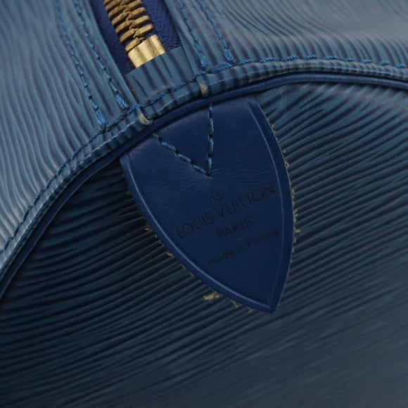 LOUIS VUITTON Epi Keepall 50 Boston Bag Blue M42965 LV Auth 183860A