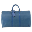 LOUIS VUITTON Epi Keepall 50 Boston Bag Blue M42965 LV Auth 183860A-13