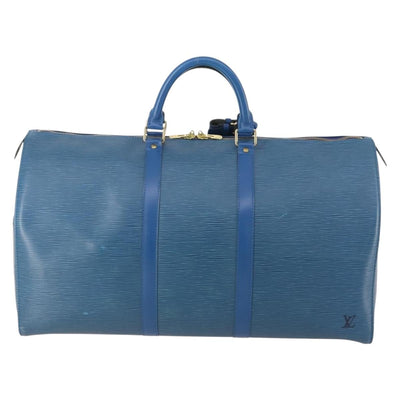 LOUIS VUITTON Epi Keepall 50 Boston Bag Blue M42965 LV Auth 183860A - 0
