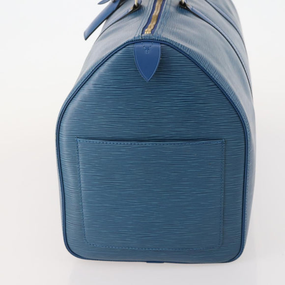 LOUIS VUITTON Epi Keepall 50 Boston Bag Blue M42965 LV Auth 183860A