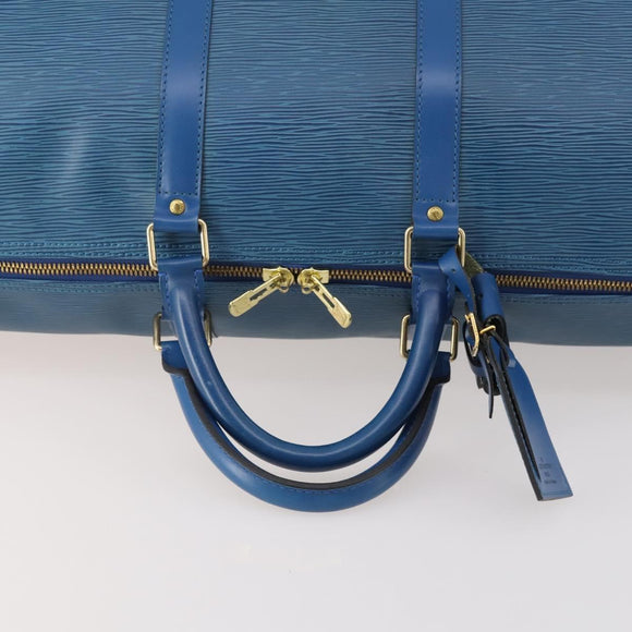 LOUIS VUITTON Epi Keepall 50 Boston Bag Blue M42965 LV Auth 183860A