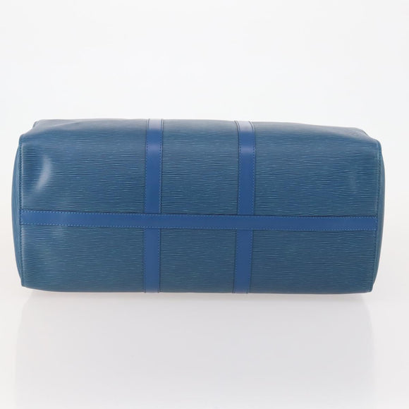 LOUIS VUITTON Epi Keepall 50 Boston Bag Blue M42965 LV Auth 183860A