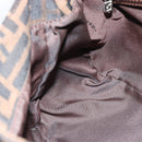 FENDI Zucca Canvas Mamma Baguette Shoulder Bag Black Brown Silver Auth 183864SAM-21