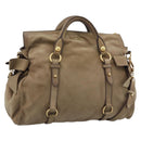 Miu Miu Wildleder Handtasche 2-Wege Beige Gold Auth 183865V-1