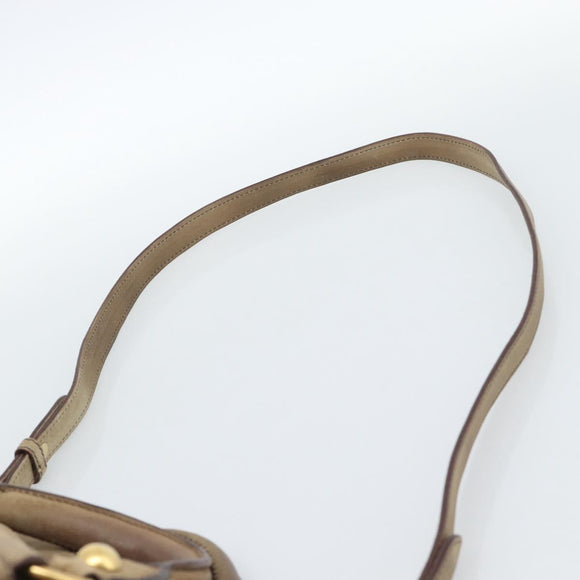 Miu Miu Wildleder Handtasche 2-Wege Beige Gold Auth 183865V