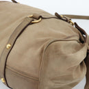 Miu Miu Wildleder Handtasche 2-Wege Beige Gold Auth 183865V-9