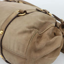 Miu Miu Wildleder Handtasche 2-Wege Beige Gold Auth 183865V-17