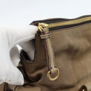Miu Miu Wildleder Handtasche 2-Wege Beige Gold Auth 183865V-19