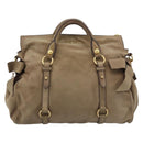 Miu Miu Wildleder Handtasche 2-Wege Beige Gold Auth 183865V-13