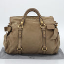 Miu Miu Wildleder Handtasche 2-Wege Beige Gold Auth 183865V-12