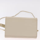 FENDI Hand Bag Leather 2way Beige Gold Auth 183874-5