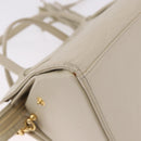 FENDI Hand Bag Leather 2way Beige Gold Auth 183874-10