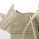 FENDI Hand Bag Leather 2way Beige Gold Auth 183874-23