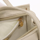 FENDI Hand Bag Leather 2way Beige Gold Auth 183874-25