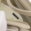 FENDI Hand Bag Leather 2way Beige Gold Auth 183874-12