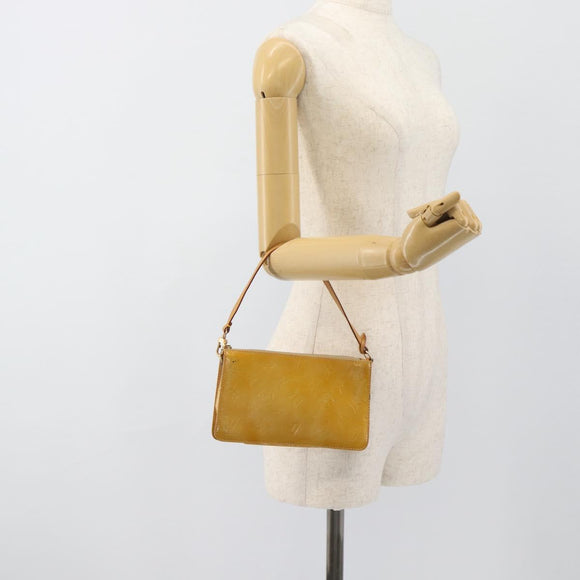 LOUIS VUITTON Monogram Vernis Lexington Pouch Beige M91010 LV Auth 183875