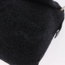 FENDI Mamma Baguette Shoulder Bag Wool Navy Silver Auth 183876-12