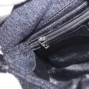 FENDI Mamma Baguette Shoulder Bag Wool Navy Silver Auth 183876-23