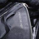 FENDI Mamma Baguette Shoulder Bag Wool Navy Silver Auth 183876-25