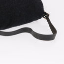 FENDI Mamma Baguette Shoulder Bag Wool Navy Silver Auth 183876-8