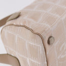 CHANEL New Travel Line Handtasche Canvas Beige Silber CC Auth 183877-12