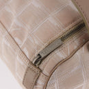 CHANEL New Travel Line Handtasche Canvas Beige Silber CC Auth 183877-14