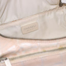 CHANEL New Travel Line Handtasche Canvas Beige Silber CC Auth 183877-17