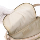 CHANEL New Travel Line Handtasche Canvas Beige Silber CC Auth 183877-18